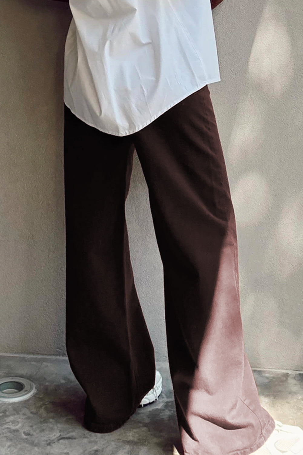 Red Dahlia Solid Color Loose Straight High Waist Jeans