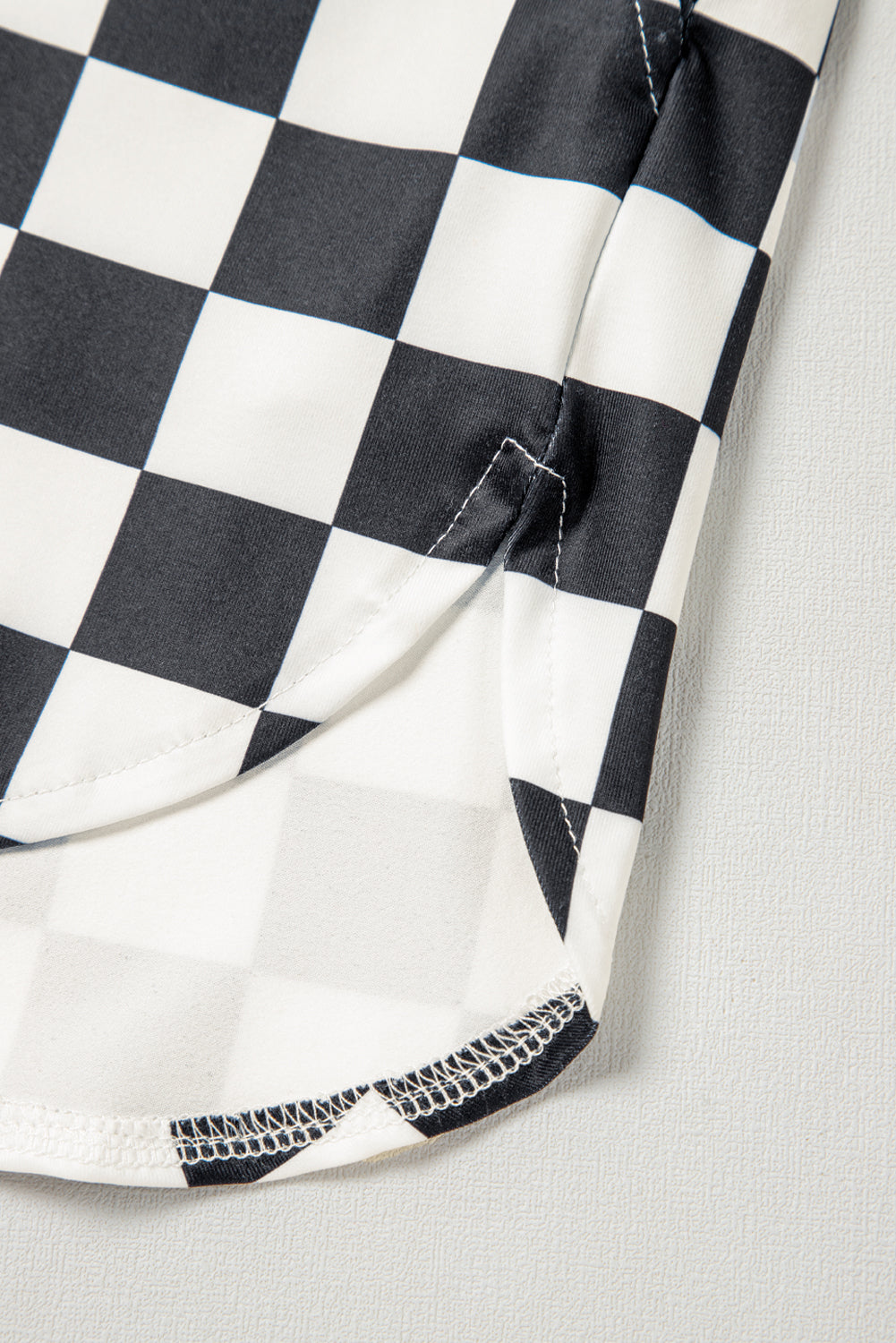 Pantalones cortos casuales de cintura alta con estampado de cuadros negros