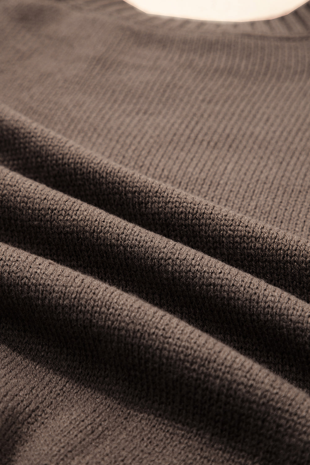 Light French Beige Geometric Pattern Crew Neck Knitted Sweater