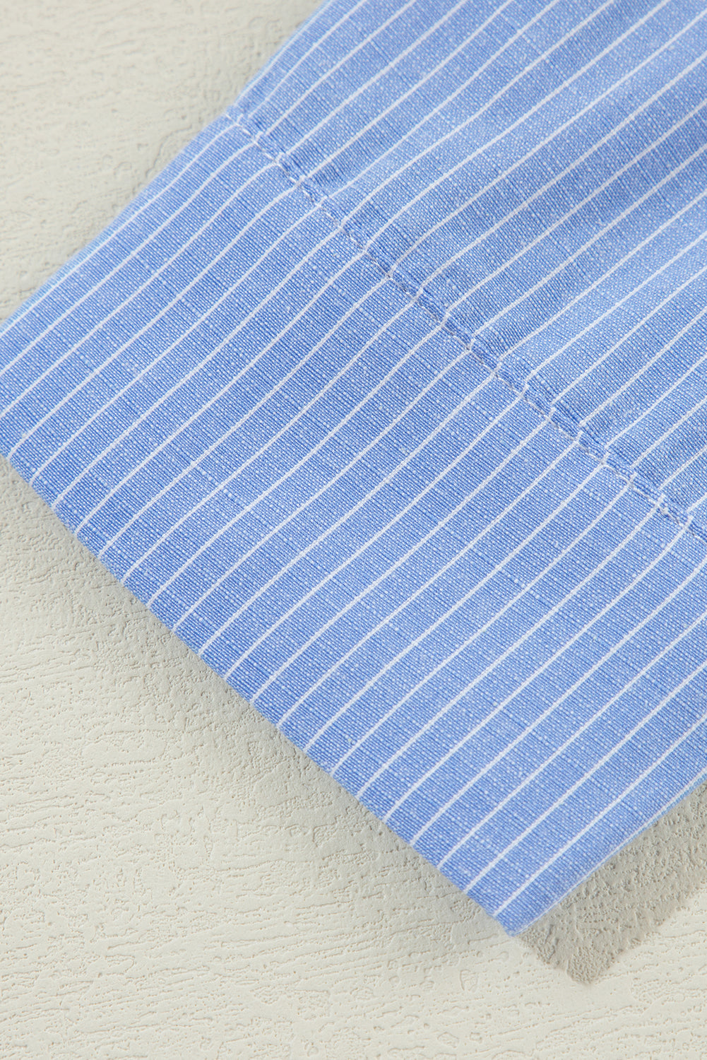 Black Stripe Roll-tab Sleeve Pocketed Tunic Shirt Shacket