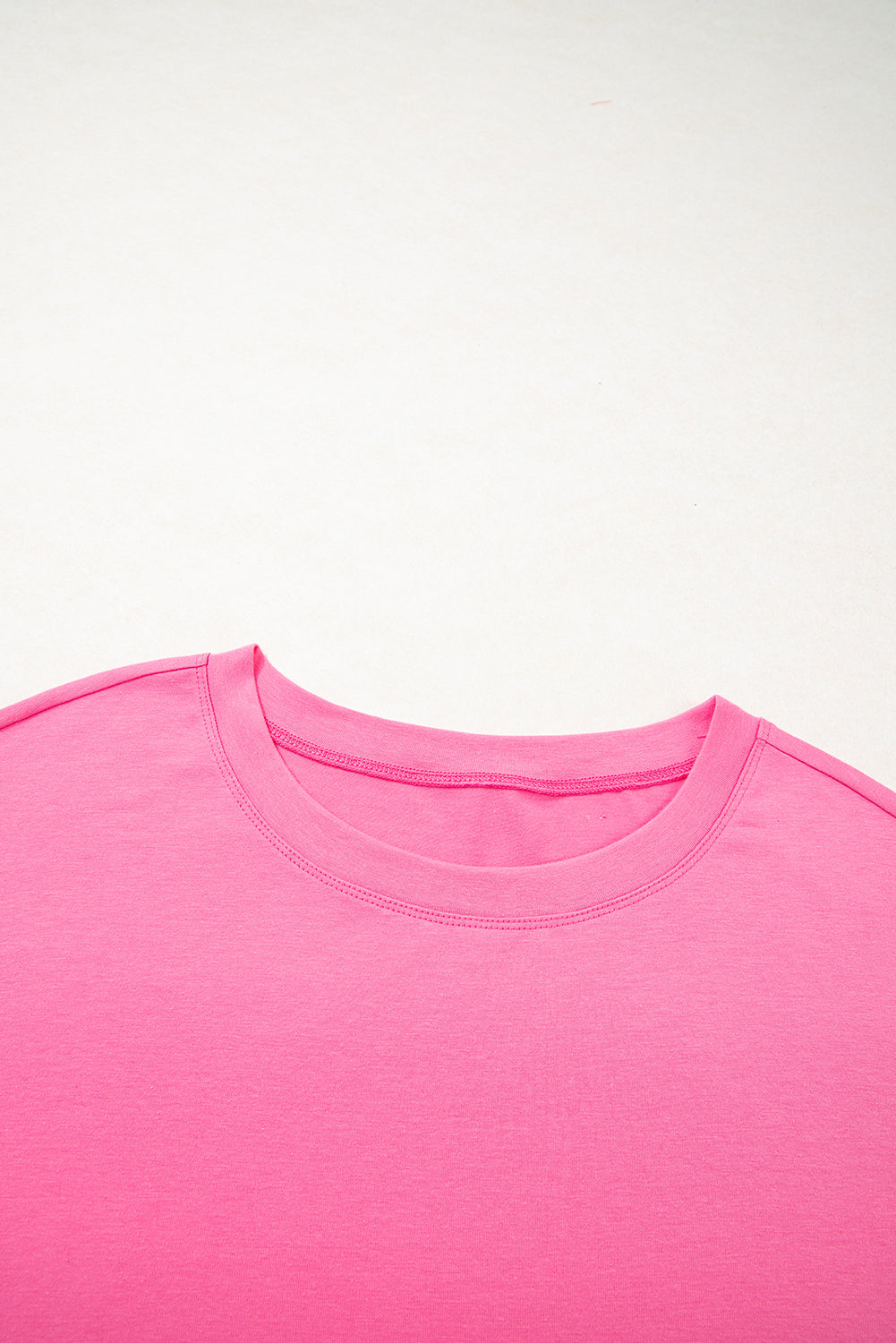 Pink Raw Edge Frayed Star Patched Plus Size Top