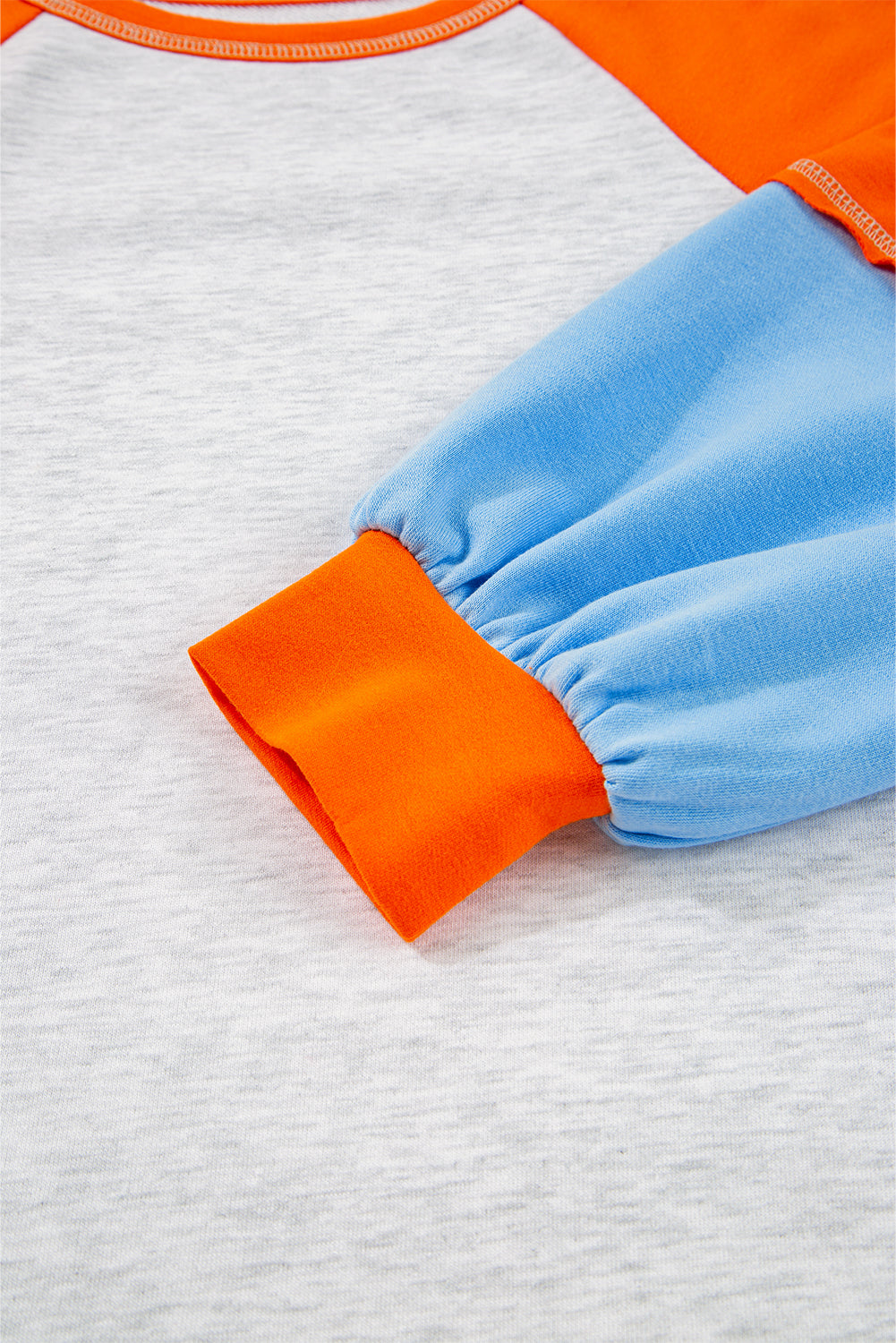 Haut ample à manches raglan colorblock gris clair