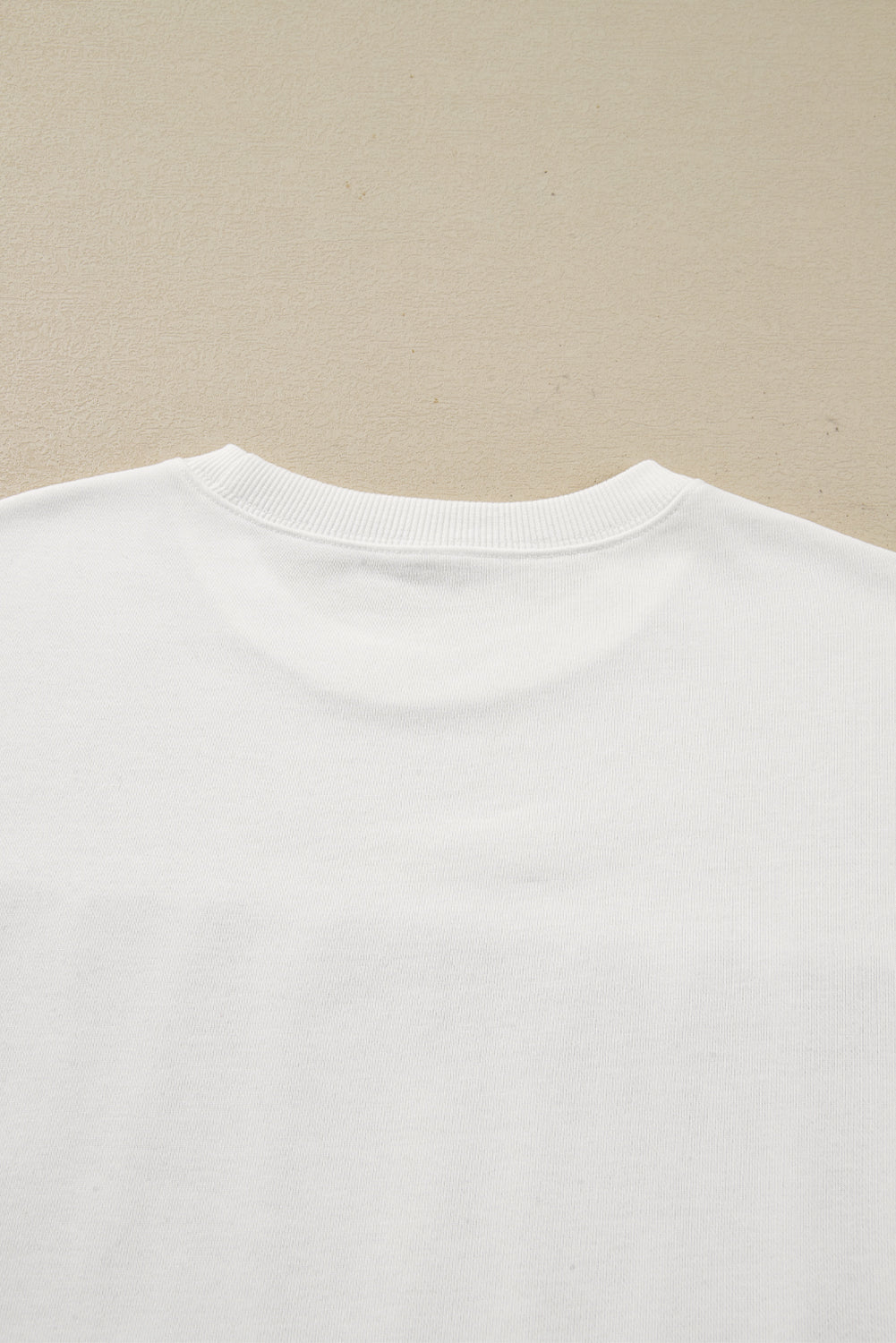 Sudadera blanca de cuello redondo con estampado de letras FOOTBALL