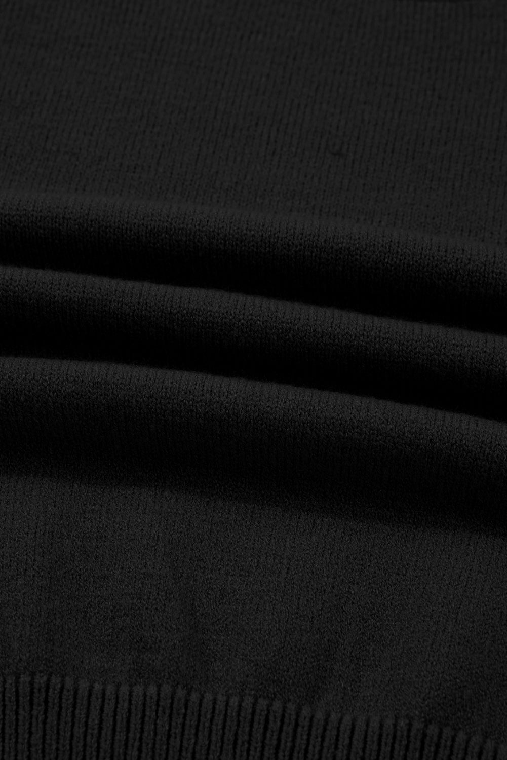 Suéter negro de cuello alto con mangas abullonadas y minifalda plisada, conjunto de punto de 2 piezas