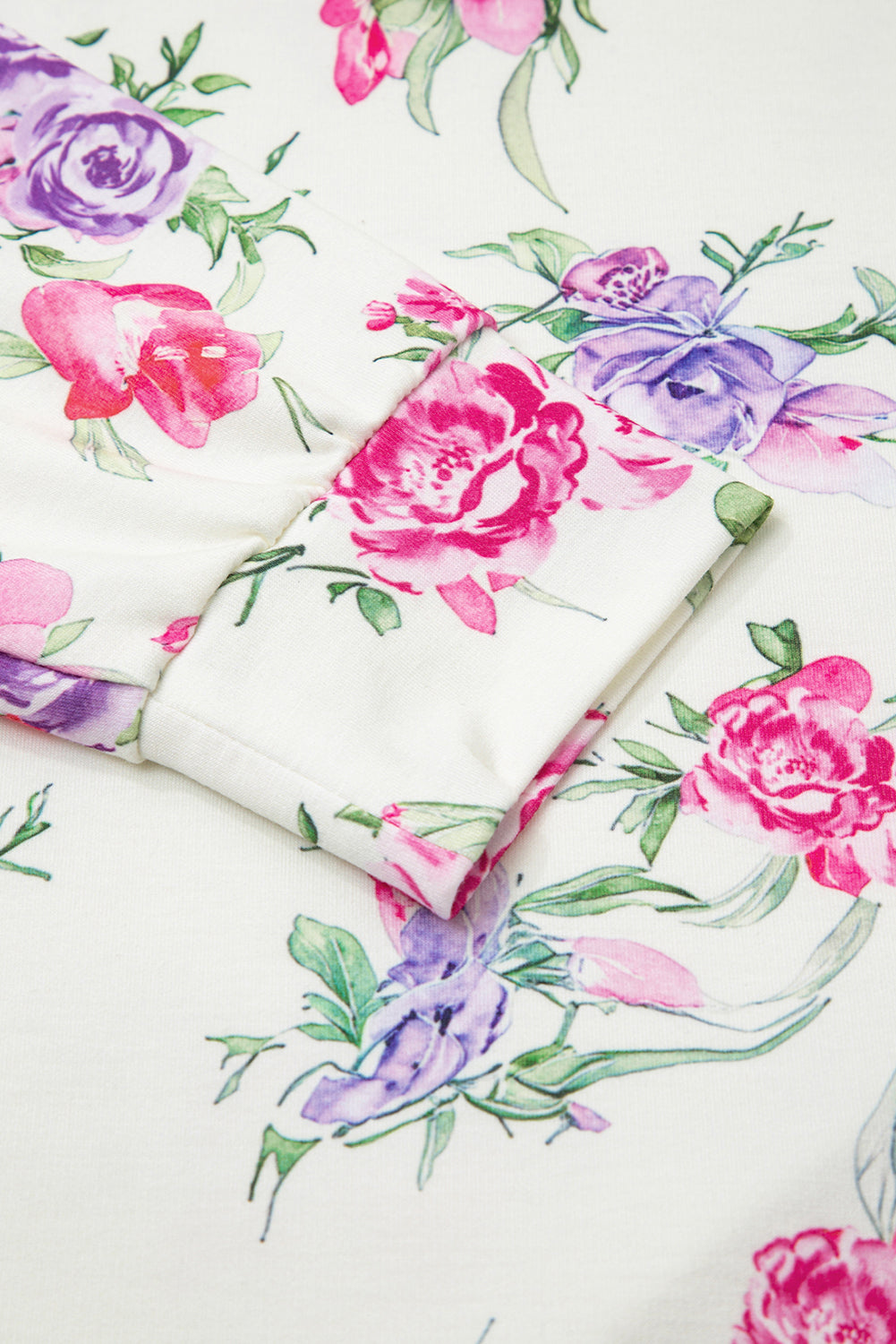 Conjunto de pantalón y sudadera con cordón ajustable y estampado floral color albaricoque