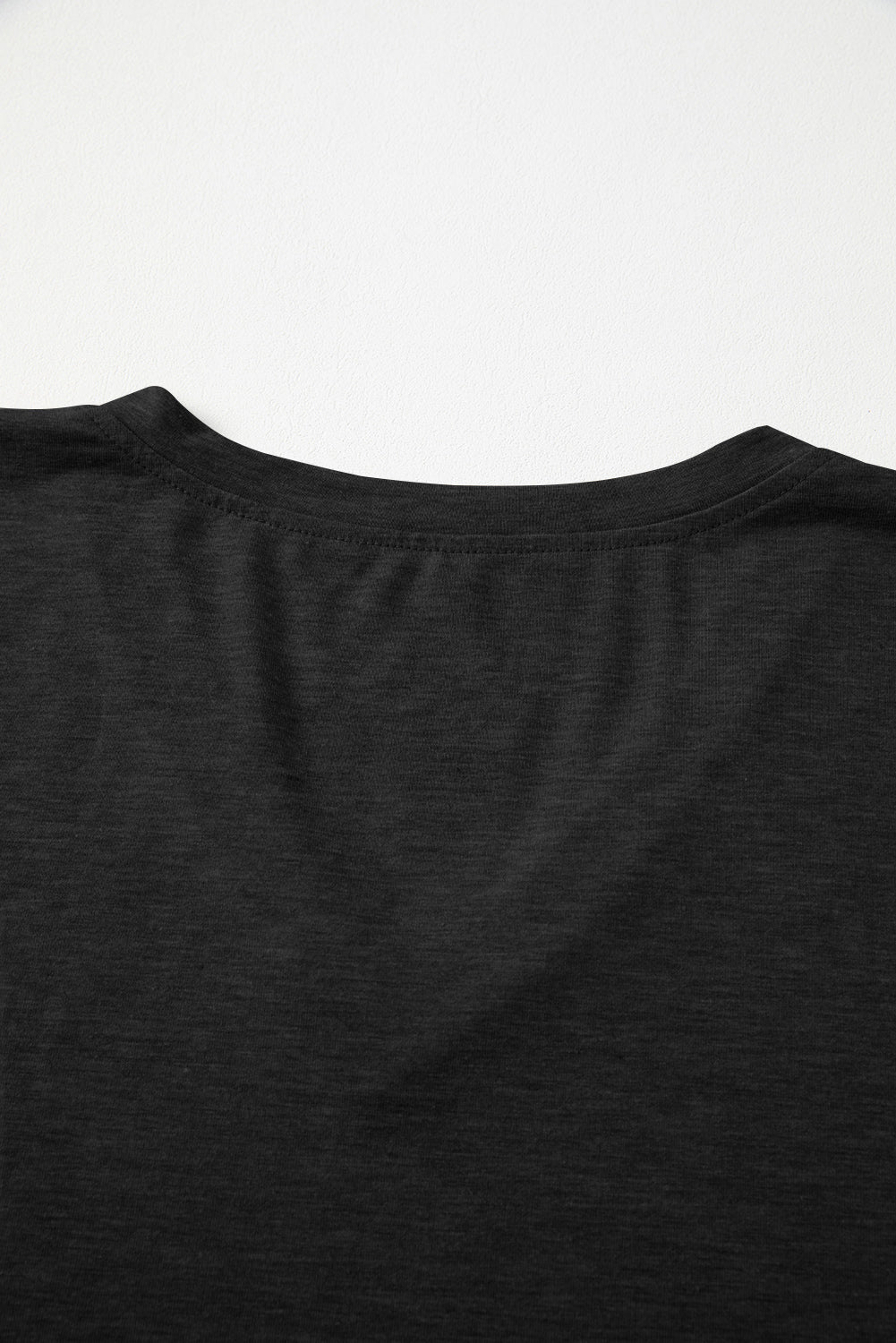 Smoke Gray Plain V Neck Long Sleeve Top