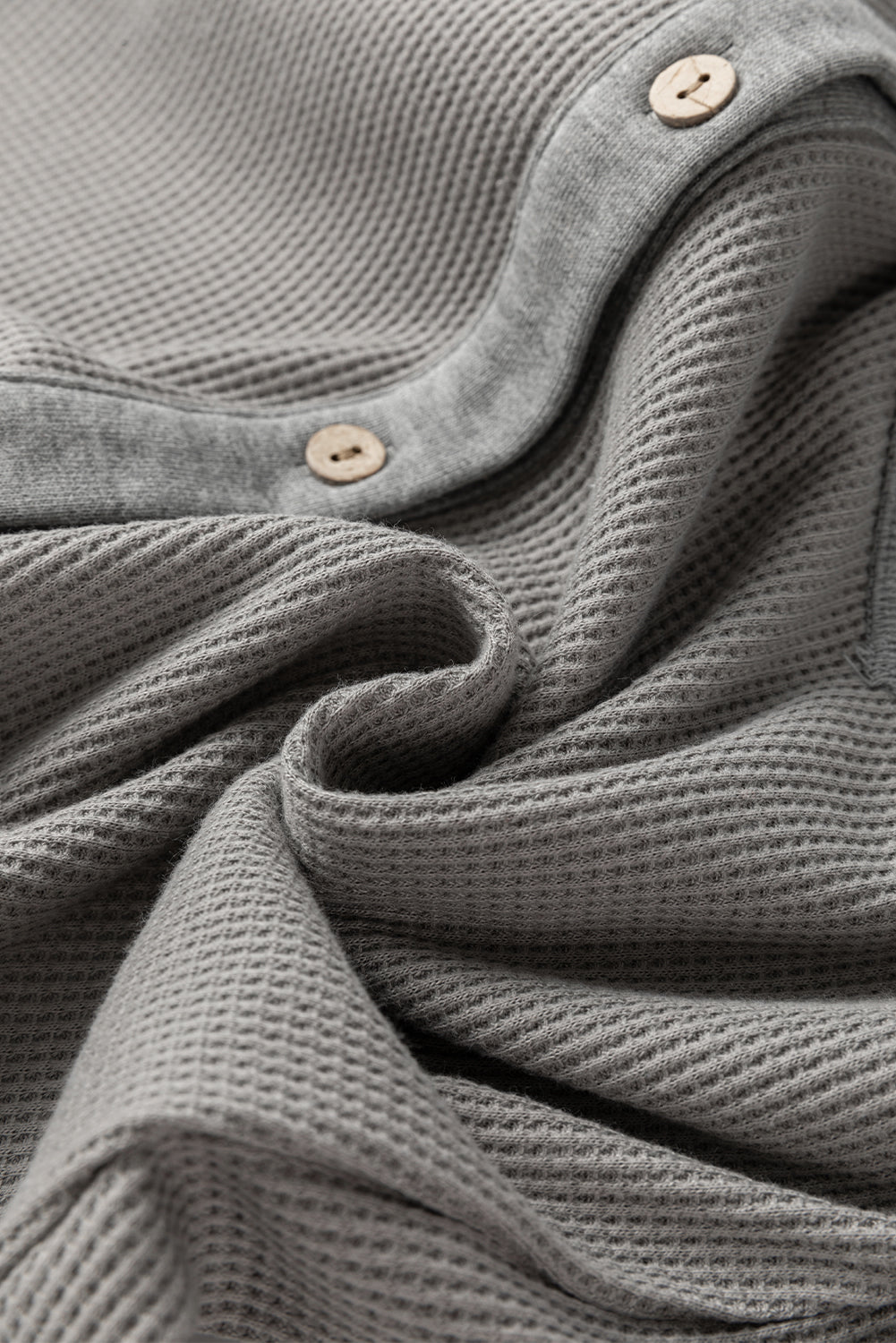 Medium Grey Waffle Knit Patchwork Exposed Seam Loose Shacket