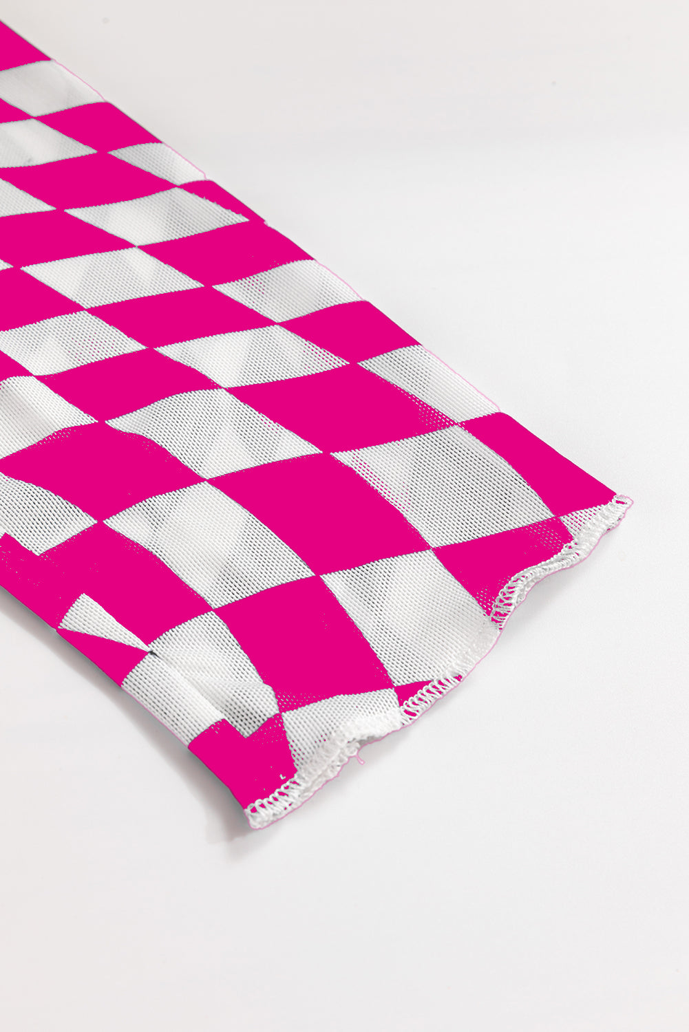 Haut à manches longues en maille à carreaux noirs