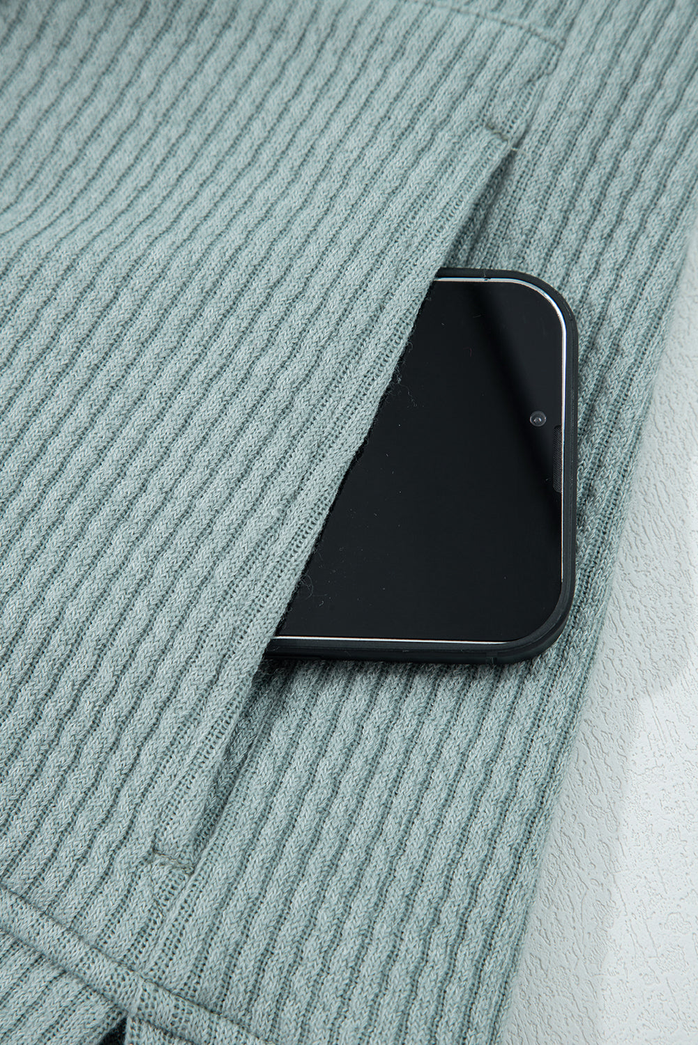 Sudadera con capucha de punto acanalado con hombros caídos Clearly Aqua