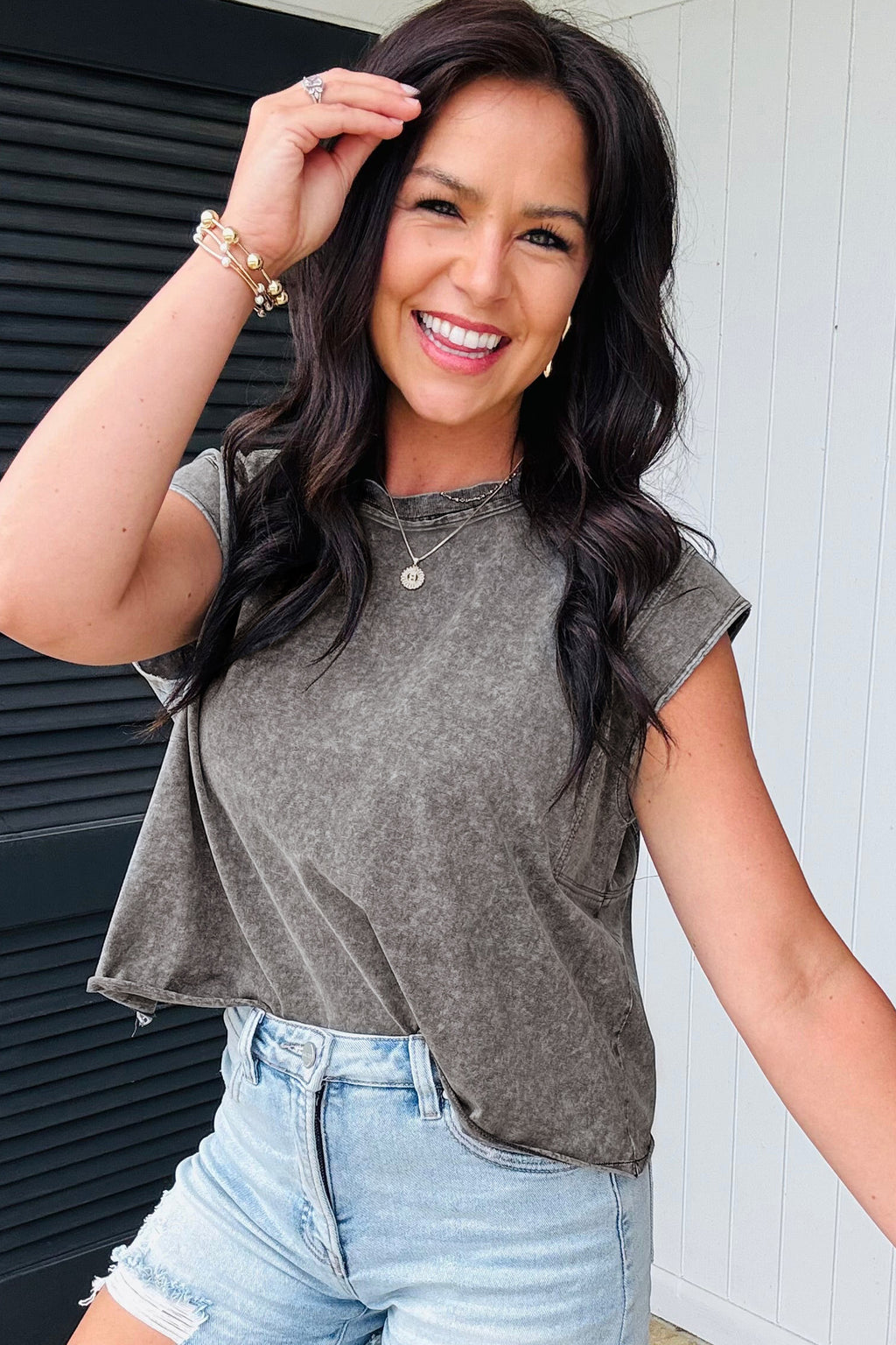 Bright Pink Mineral Wash Boxy Fit Cotton Tank Top