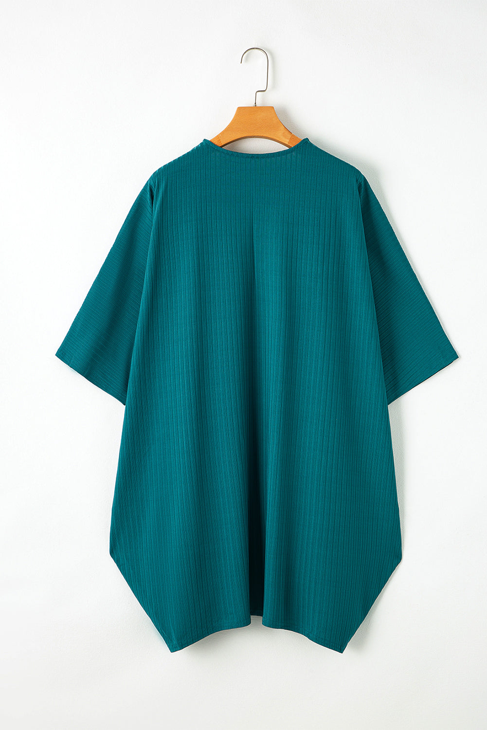 Green-2 Shimmer Ribbed Texture Plus Size Cardigan