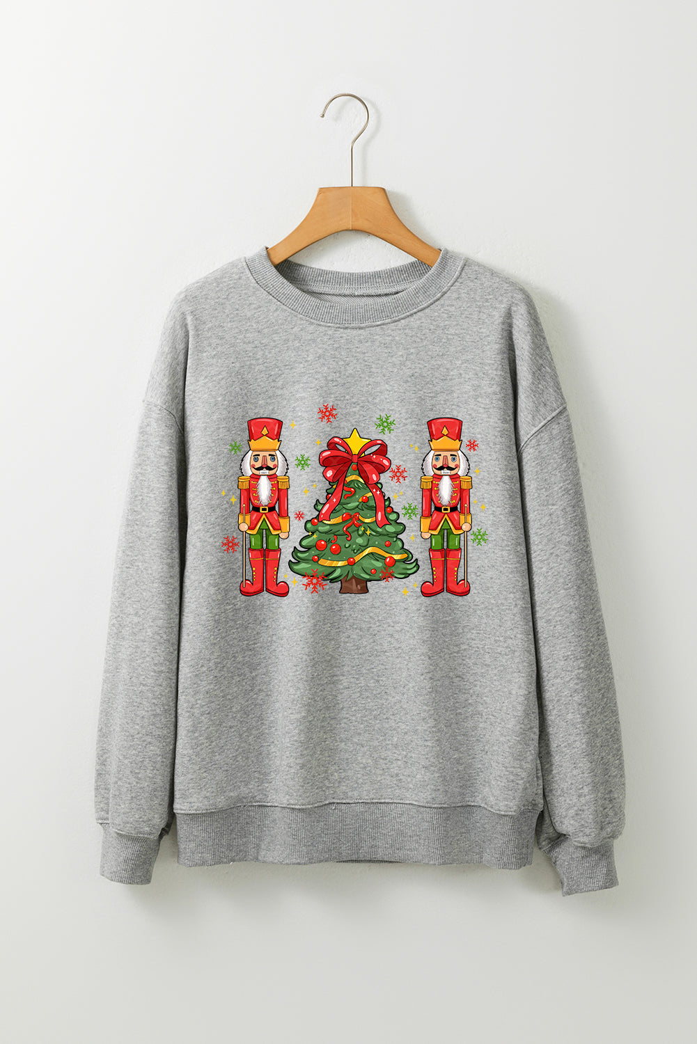 Gray Festive Nutcracker Men Guard Graphic Pullover Sweatshirt