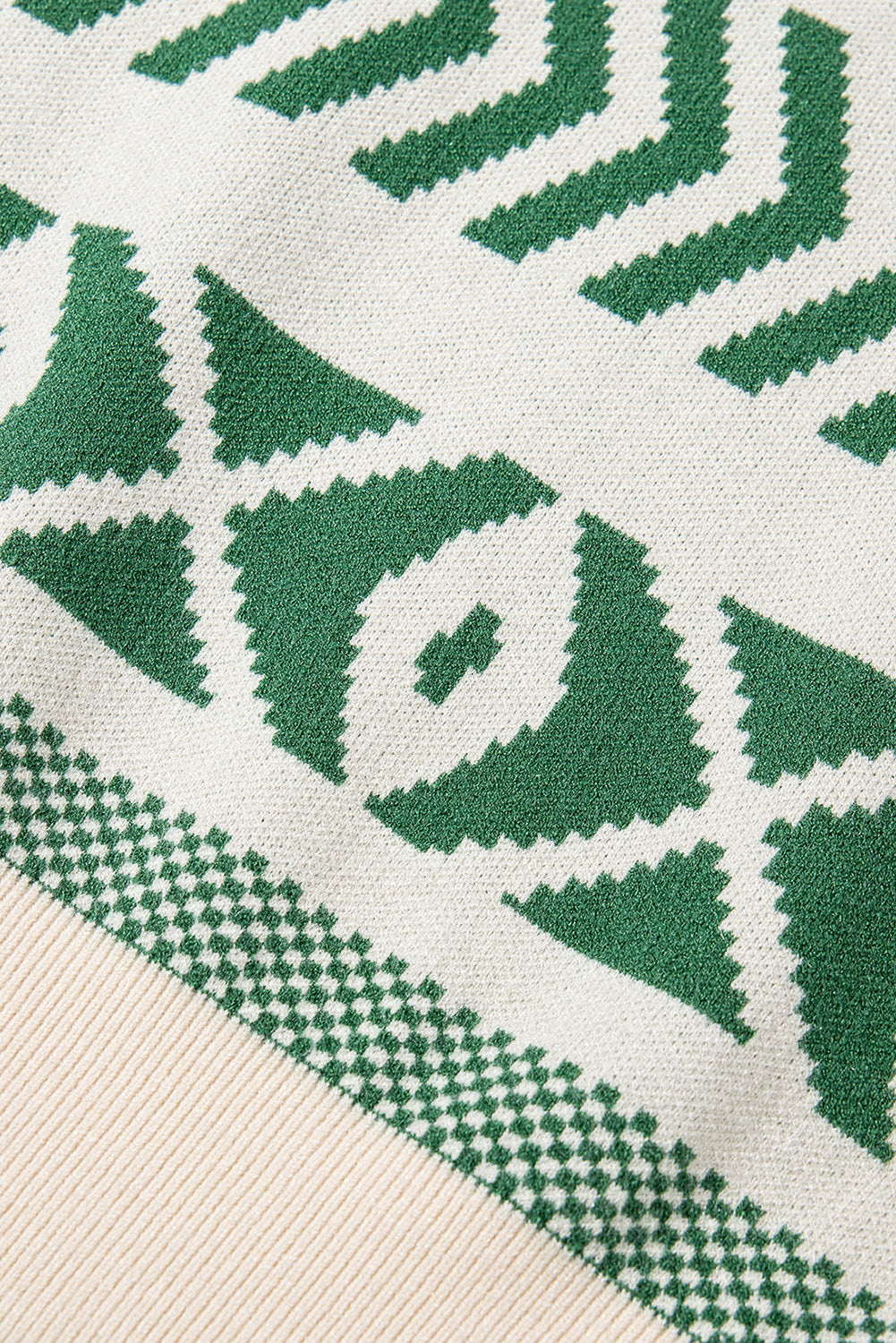 Brown Abstract Print Pullover Sweater