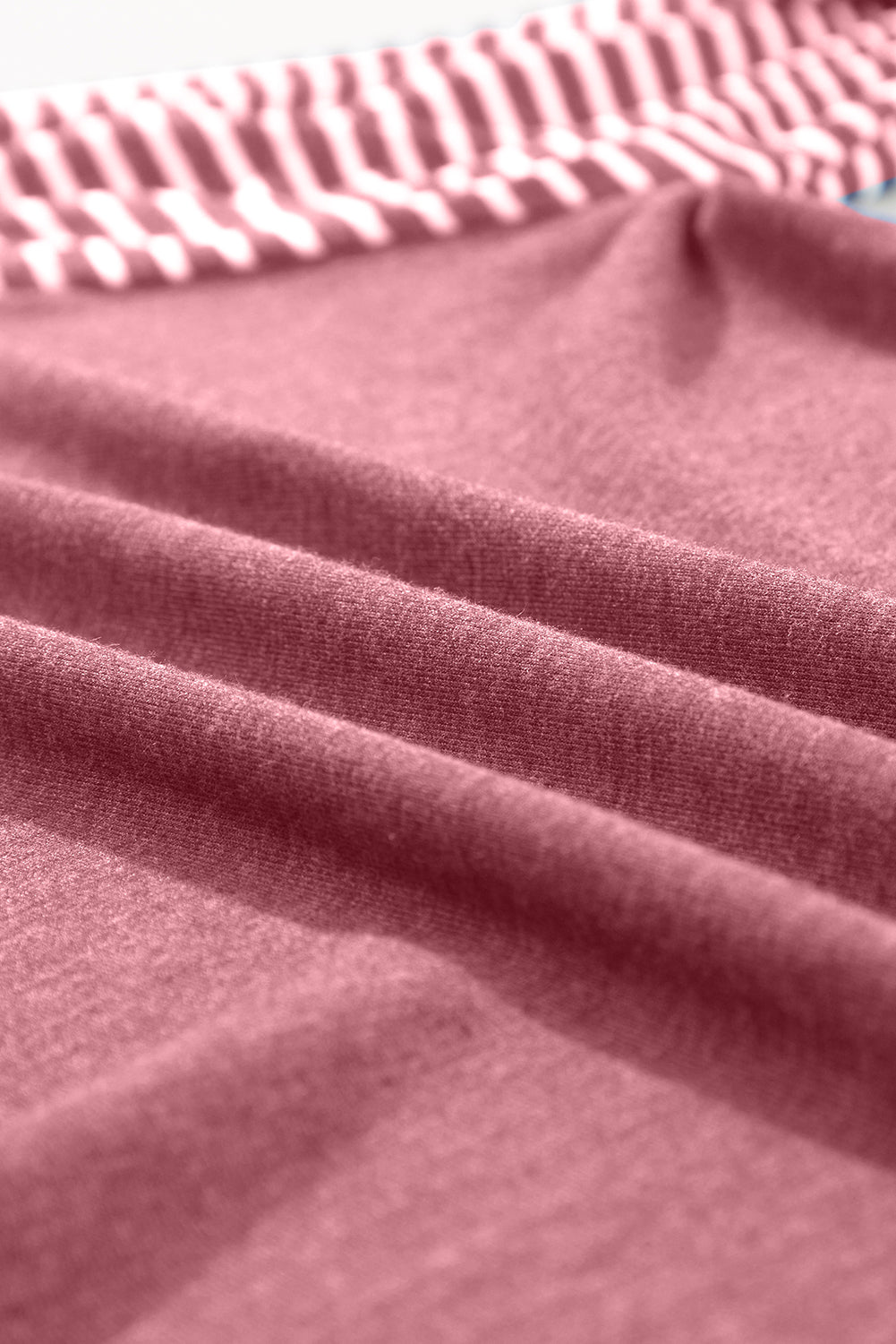 Medium Grey Contrast Print Striped Raglan Long Sleeve Loose Top