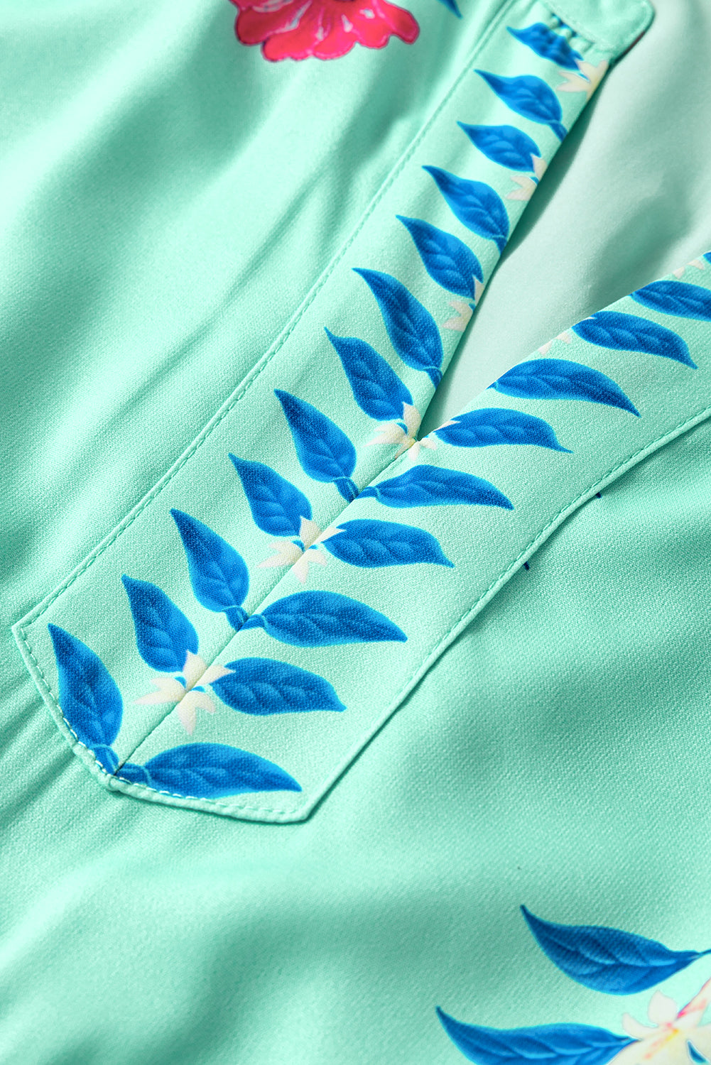 Blue Floral Print Notched Neck Flounce Sleeve Maxi Dress