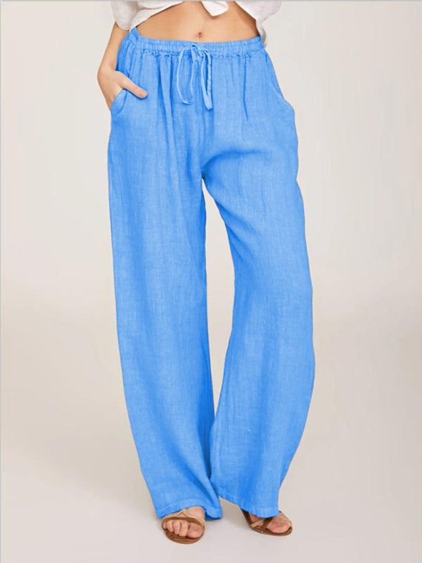 Solid Leisure Knit Lounge Bottoms with Slant Pockets