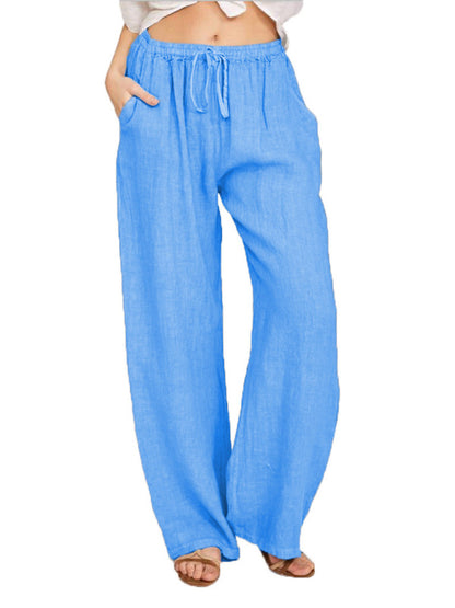 Solid Leisure Knit Lounge Bottoms with Slant Pockets