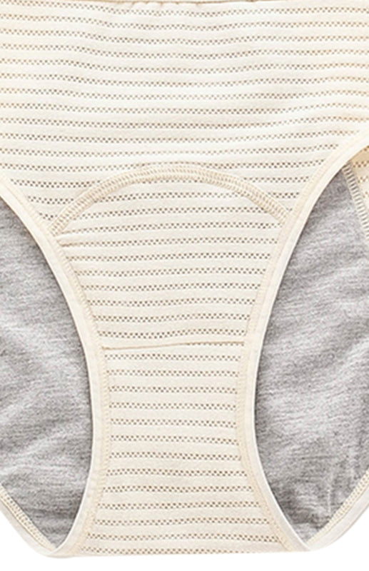 Women Breathable Striped Cotton Panties