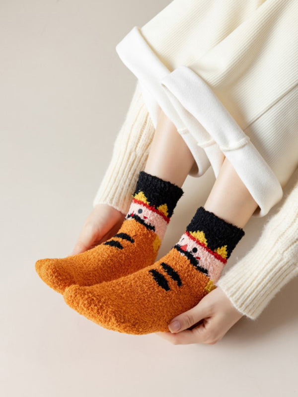 Christmas Coral Fleece Warm Sleep Socks