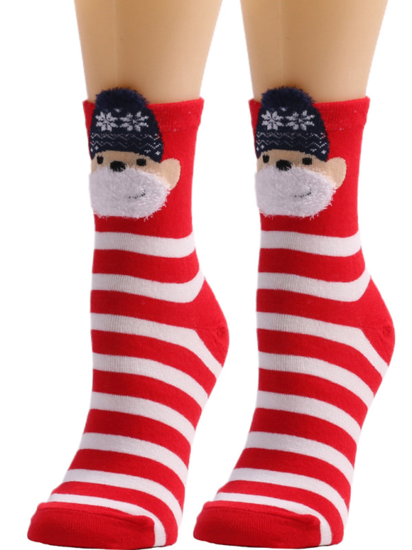 Festive Stripe Santa Christmas Socks