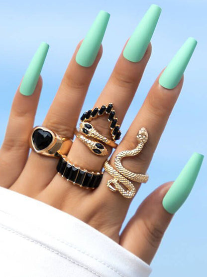 Popular jewelry ring jewelry snake-shaped love ins style five-piece ring female