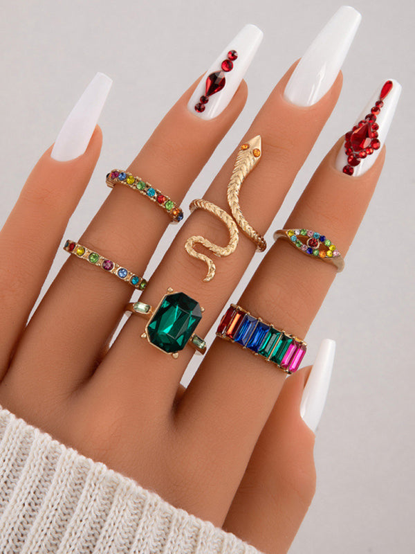 Popular jewelry ring jewelry snake-shaped love ins style five-piece ring female