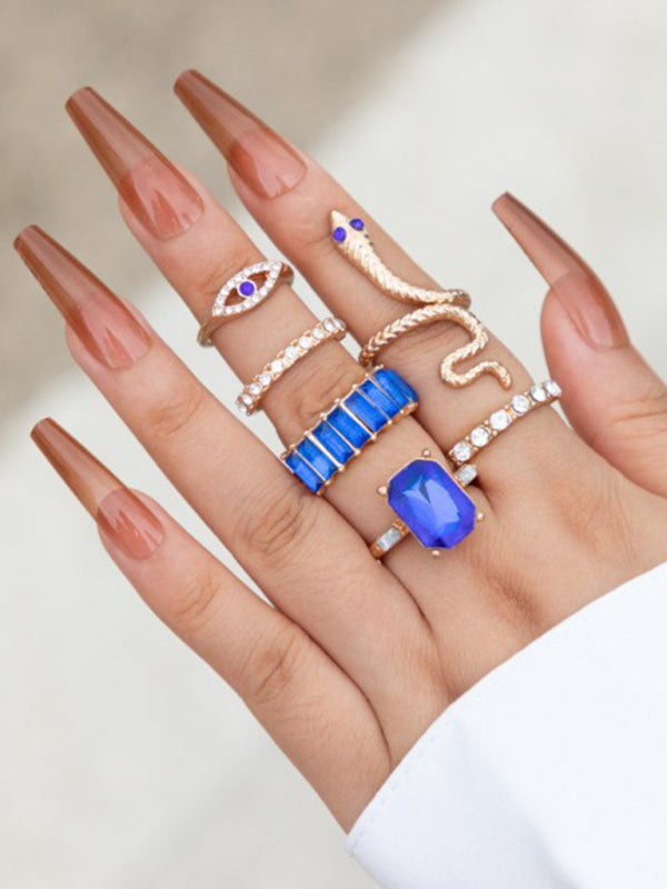 Popular jewelry ring jewelry snake-shaped love ins style five-piece ring female