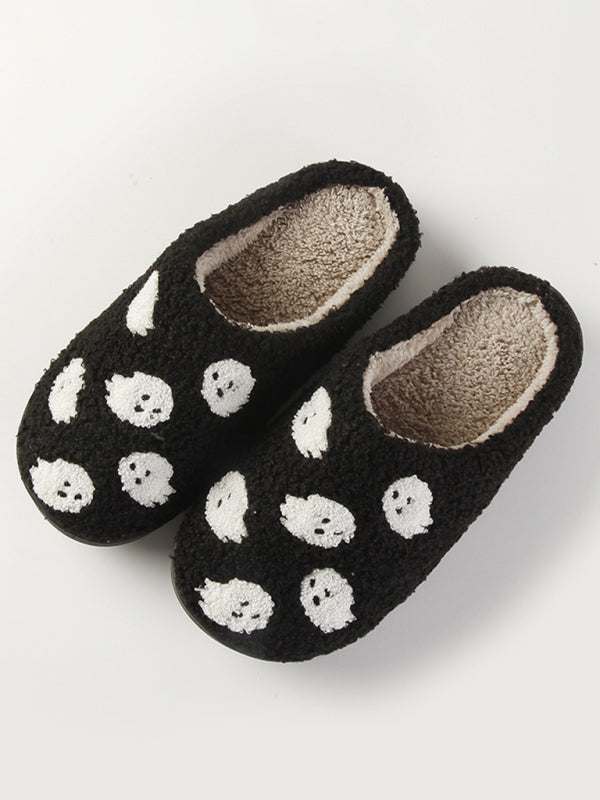 Ghost Slippers Couple Men and Women Thick-soled Soft-soled Shoes Thick Non-slip Cute Cotton Slippers