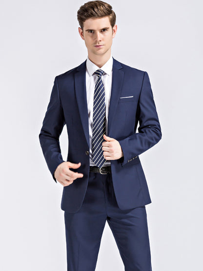 Men's Lapel Collar Business Suit Blazer