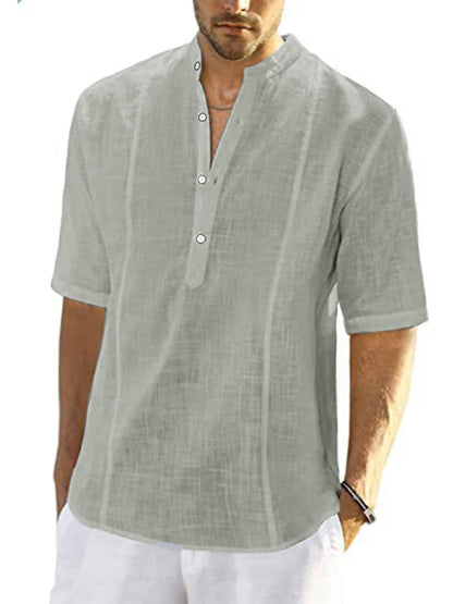 New Arrival Men's Comfortable Casual Linen Shirt With Long Sleeves