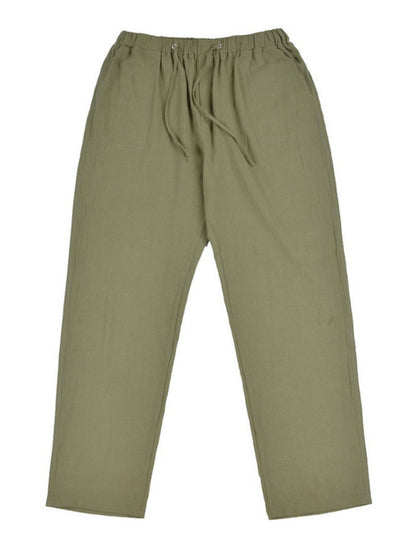 Men's woven all-match linen casual trousers