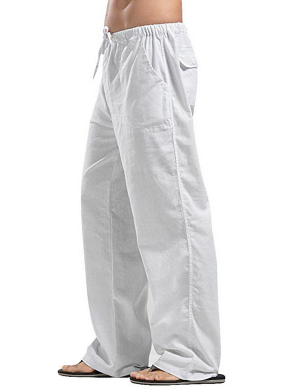 Men's woven all-match linen casual trousers