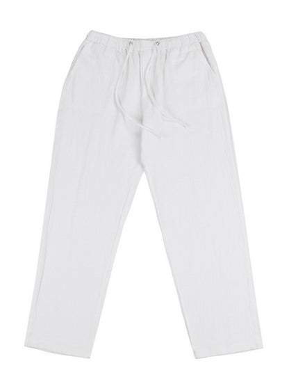 Men's woven all-match linen casual trousers