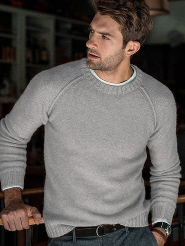 Round neck slim fit tops and sweaters