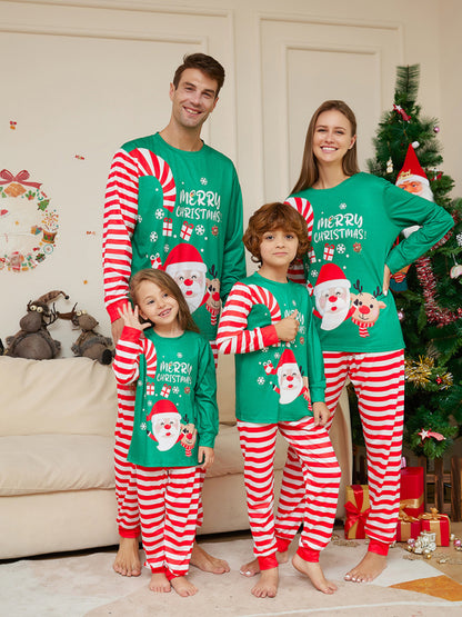 New cartoon Santa Claus letter print parent-child Christmas pajamas home wear set (dad style)