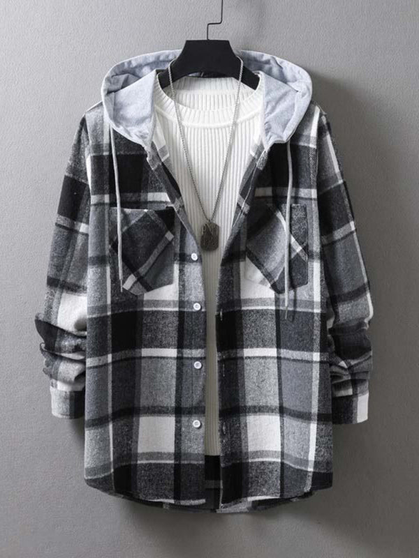 Men's Plaid Hooded Flannel Jacket