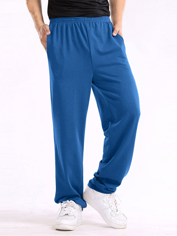 New men's casual straight solid color loose trousers