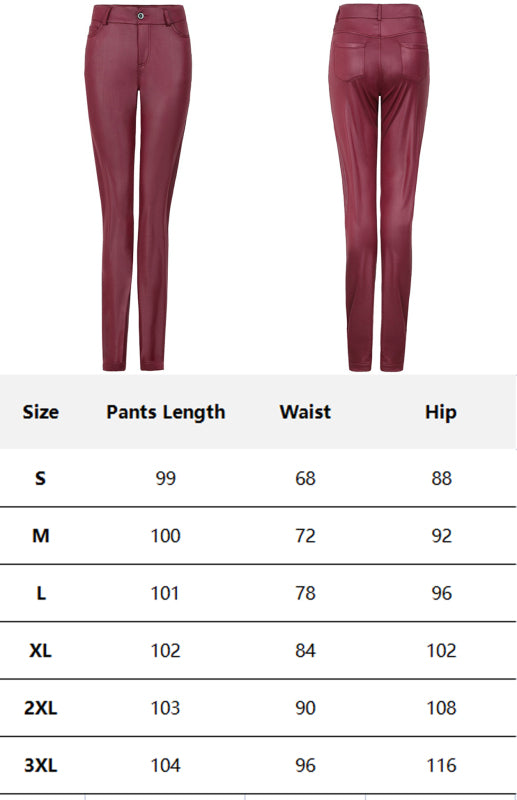 Women's Fashion Pu Leather Feet Trousers