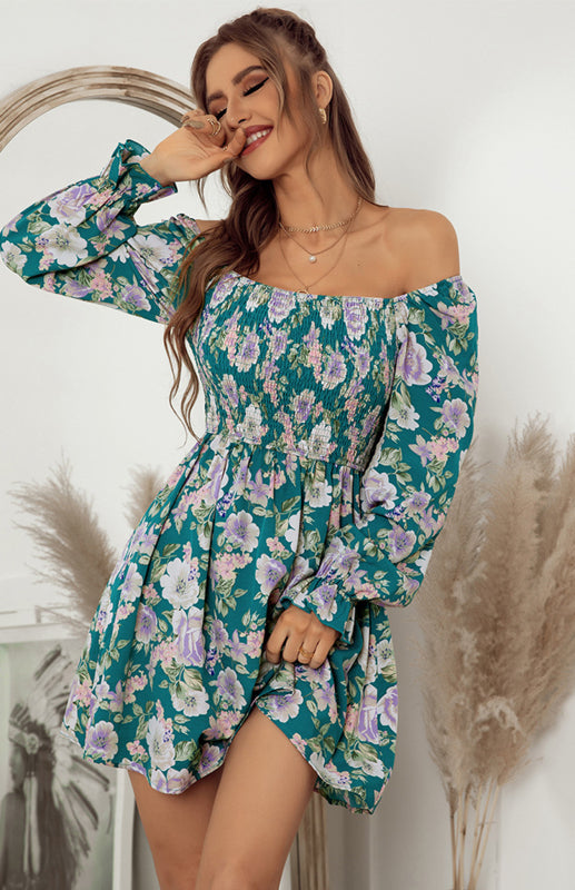 Floral Square Neck Woven Mini Dress