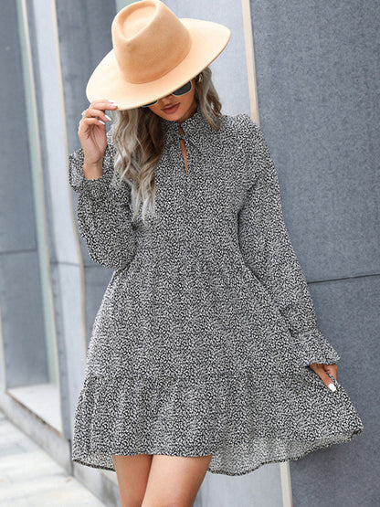 Women’s Long Sleeve Patterned Casual Dress