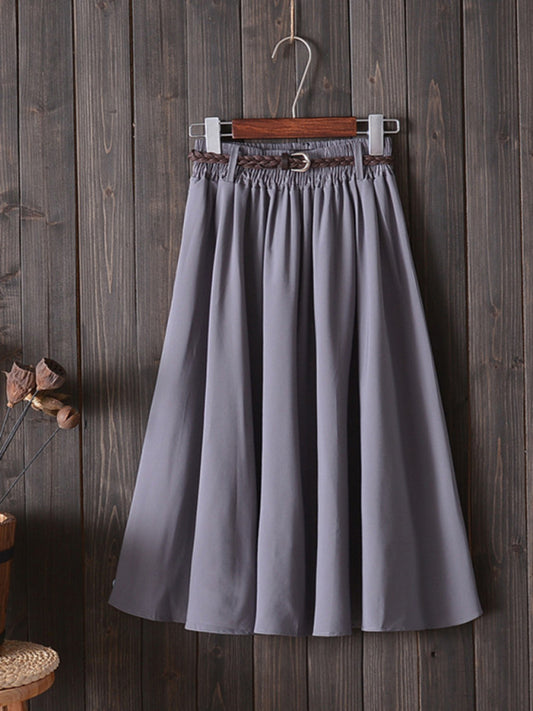 Women Casual Elastic Waist Knit Skirt