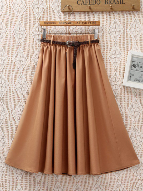 Women Casual Elastic Waist Knit Skirt