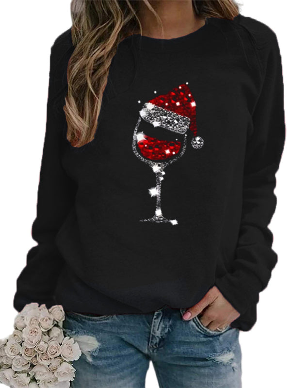 Festive Women's Knit Hoodie Christmas Sweatshirt