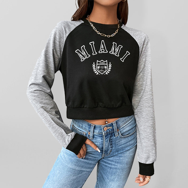 Women’s Self Design Raglan Hoodie Sweatshirt