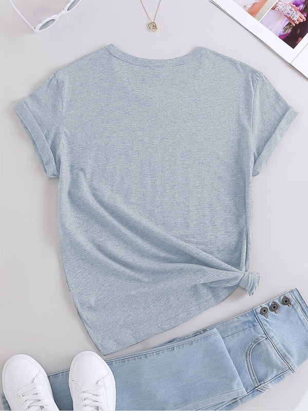 Camiseta informal con estampado gráfico de café para mujer 