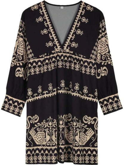 Women's Bohemian Ethnic Style 3/4 Sleeve Dress