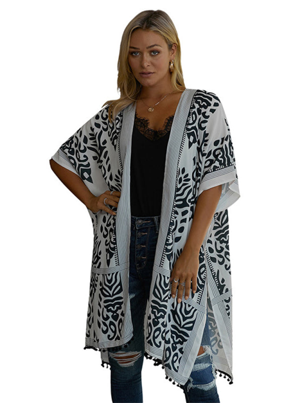 Women's Floral Print Kimono Beach Cover-Up