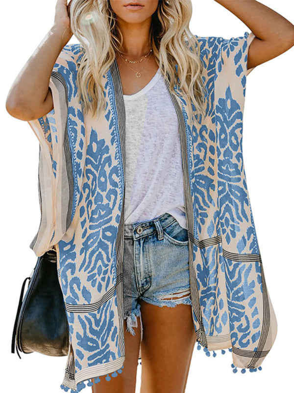 Women's Floral Print Kimono Beach Cover-Up