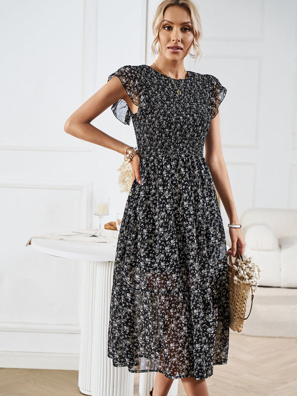 New women's temperament elegant floral dress