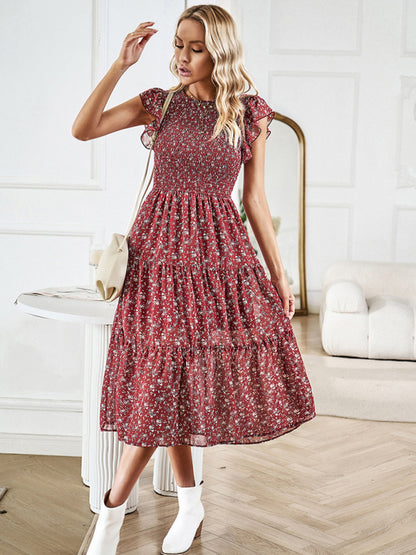 New women's temperament elegant floral dress